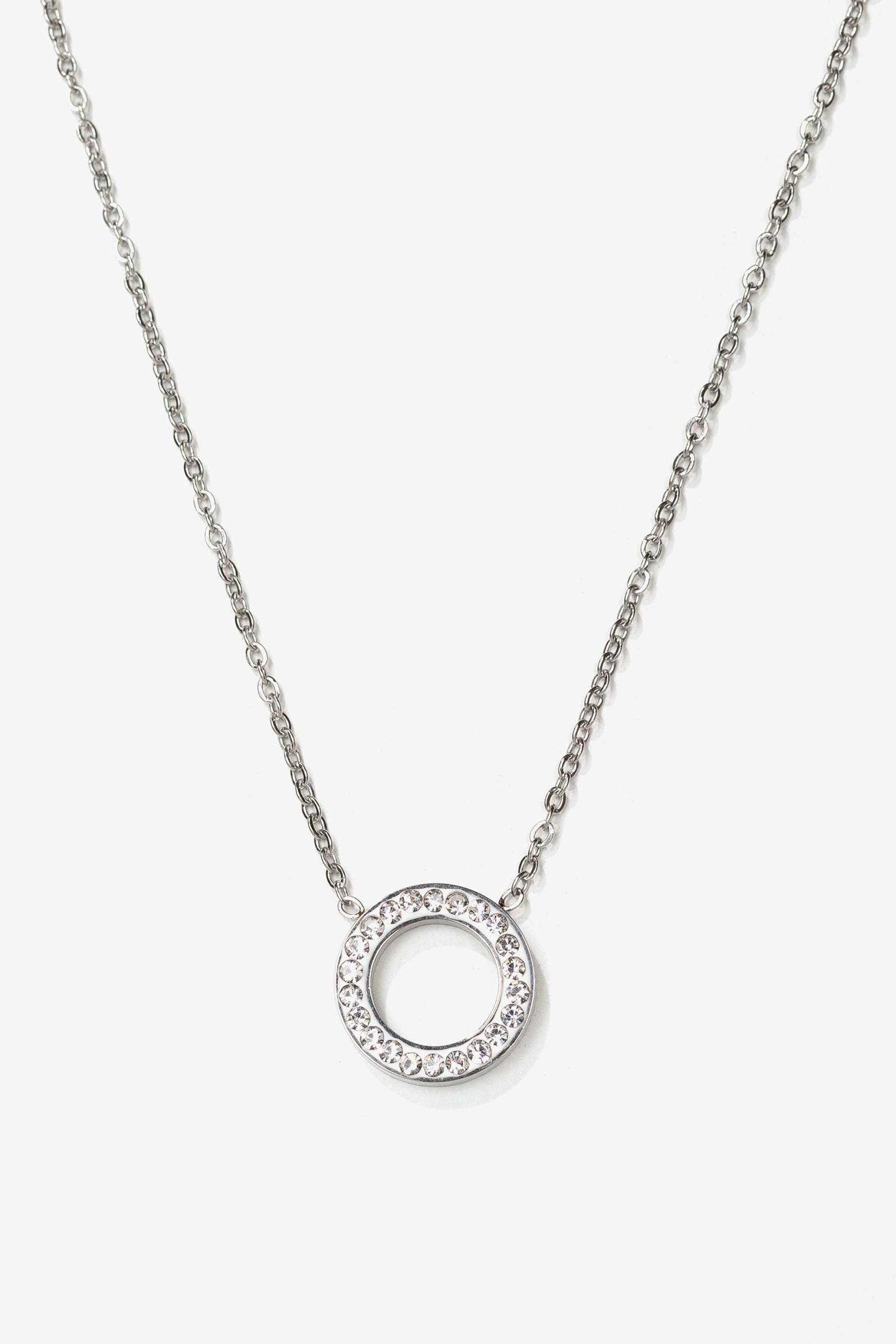 Stainless Steel Necklace with Hoop