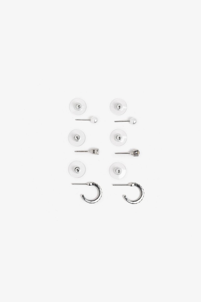 Pack 3 Pendientes con Aros Brillantes