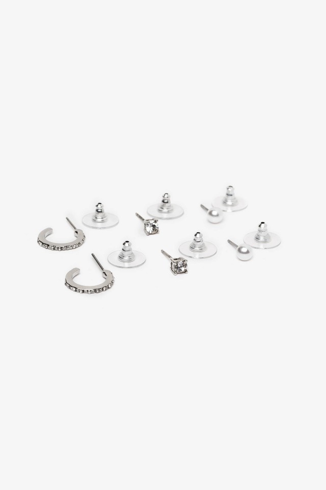 Pack 3 Pendientes con Aros Brillantes Pack 3 Pendientes con Aros Brillantes