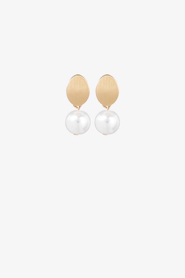 Earrings with Pearl Effect Pendant