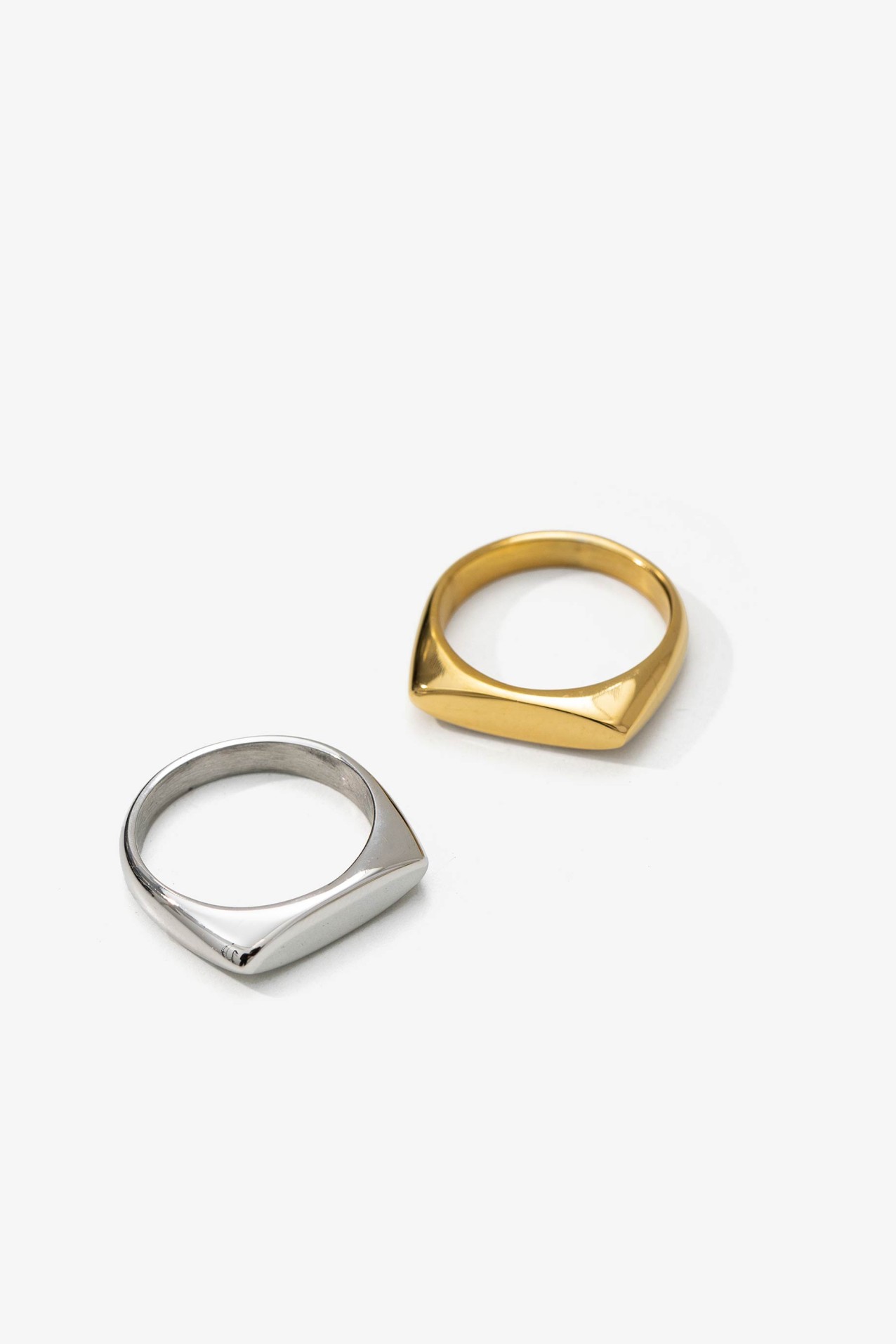 Pack de 2 Anillos de Acero Inoxidable Bicolor