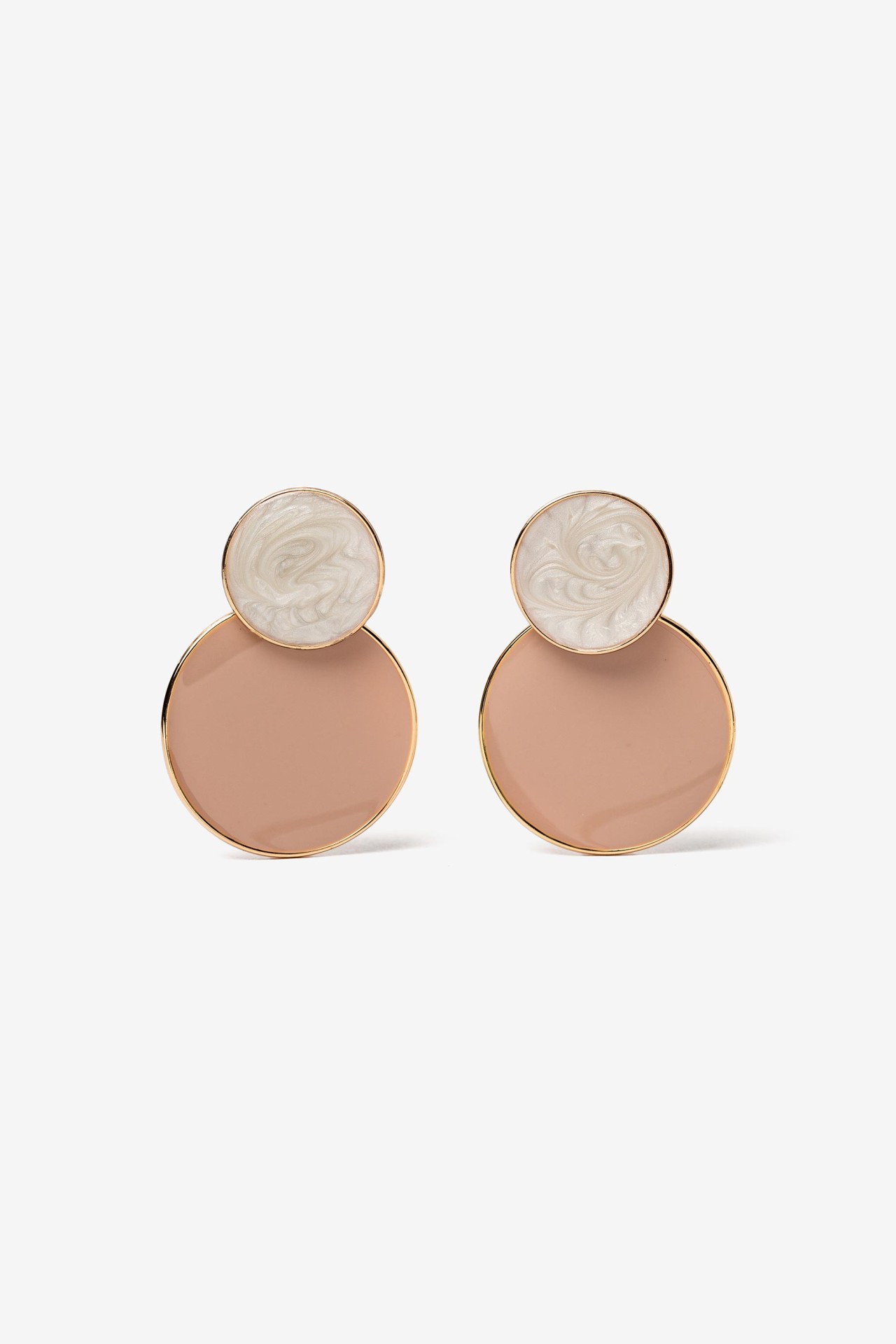 Pendientes Esmaltados con Colgantes Circulares