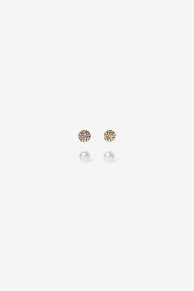 Pack de 2 Pendientes de Acero Inoxidable Brillantes
