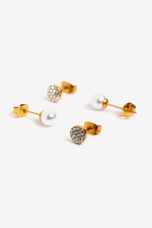 Pack of 2 Shiny Stainless Steel Earrings Pack of 2 Shiny Stainless Steel Earrings