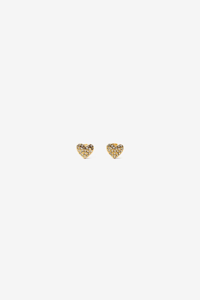 Pendientes de Acero Inoxidable con Corazones Brillantes