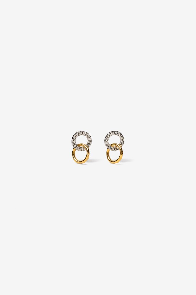 Pendientes de Acero Inoxidable con Aros Bicolor