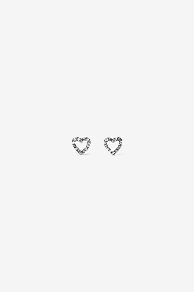 Pendientes de Acero Inoxidable con Corazones Brillantes