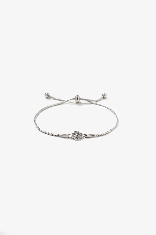 Pulseira Ao Inoxidvel Trevo Brilhante