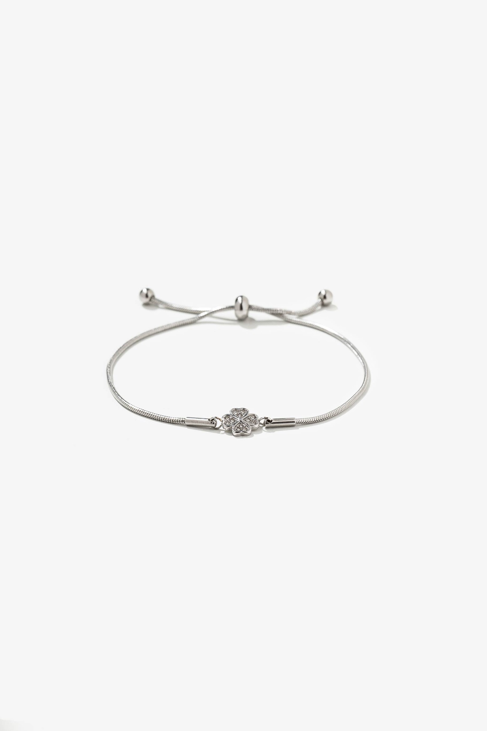 Pulsera de Acero Inoxidable con Trbol Brillante