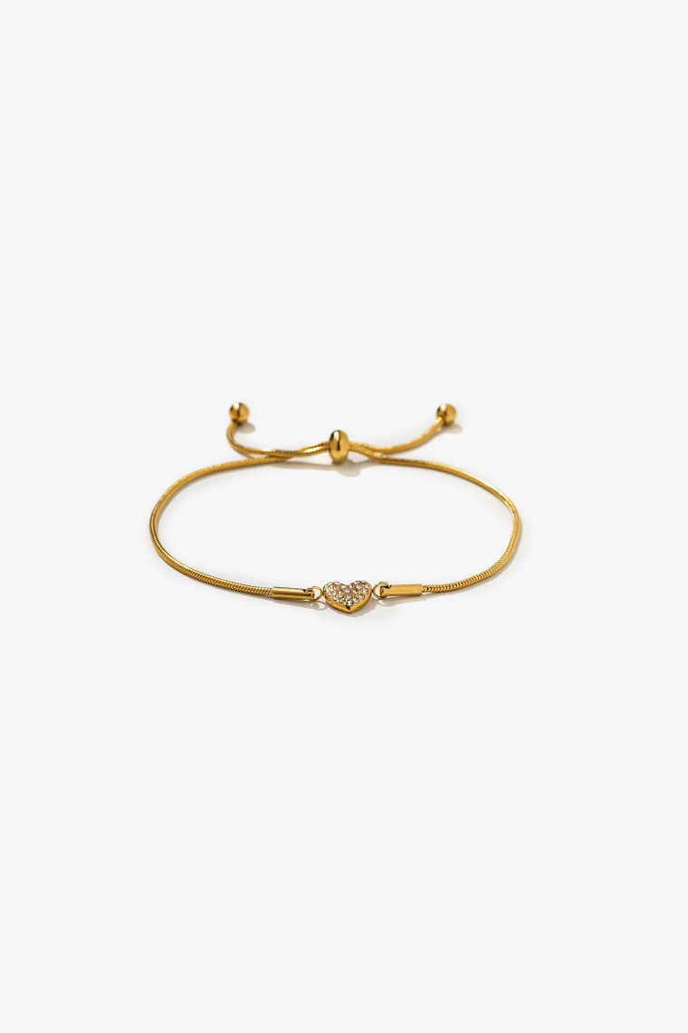 Pulsera Ajustable Corazn Brillante