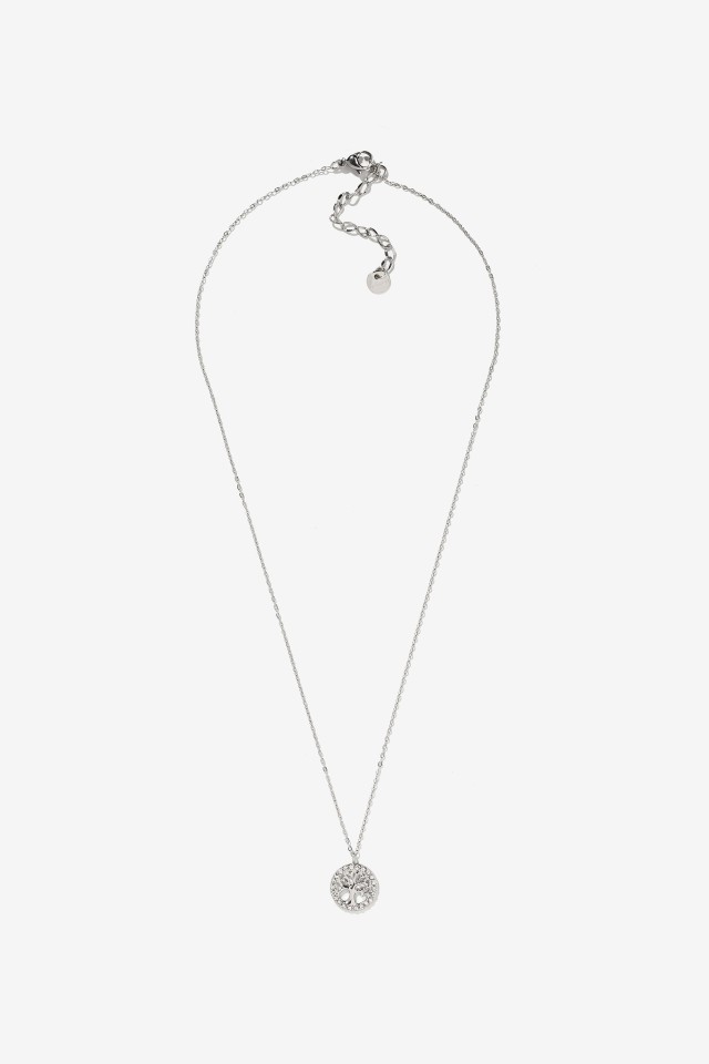 Collar de Acero Inoxidable con rbol Brillante