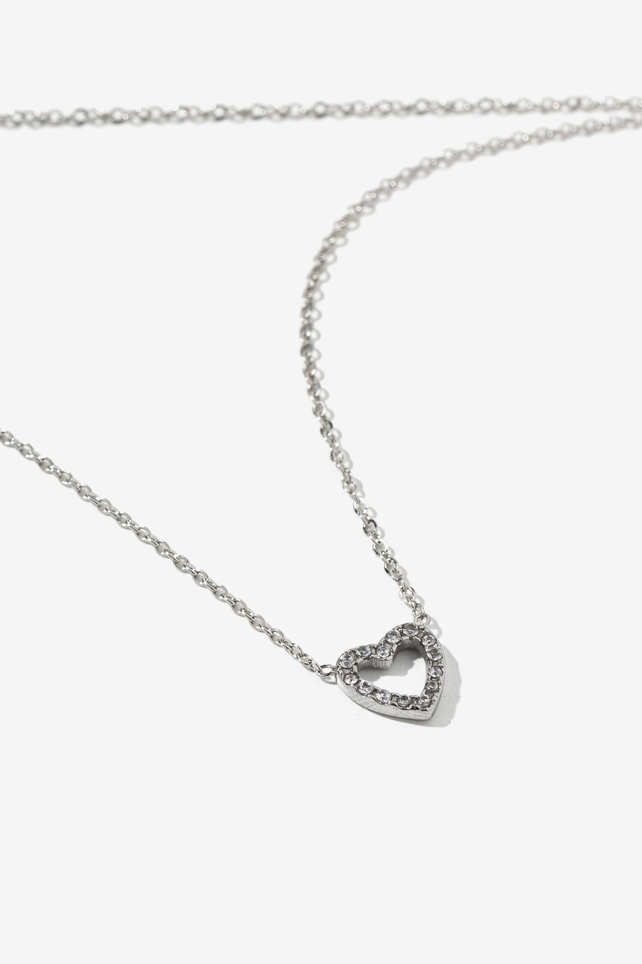 Colar Ao Inoxidvel Corao Brilhante