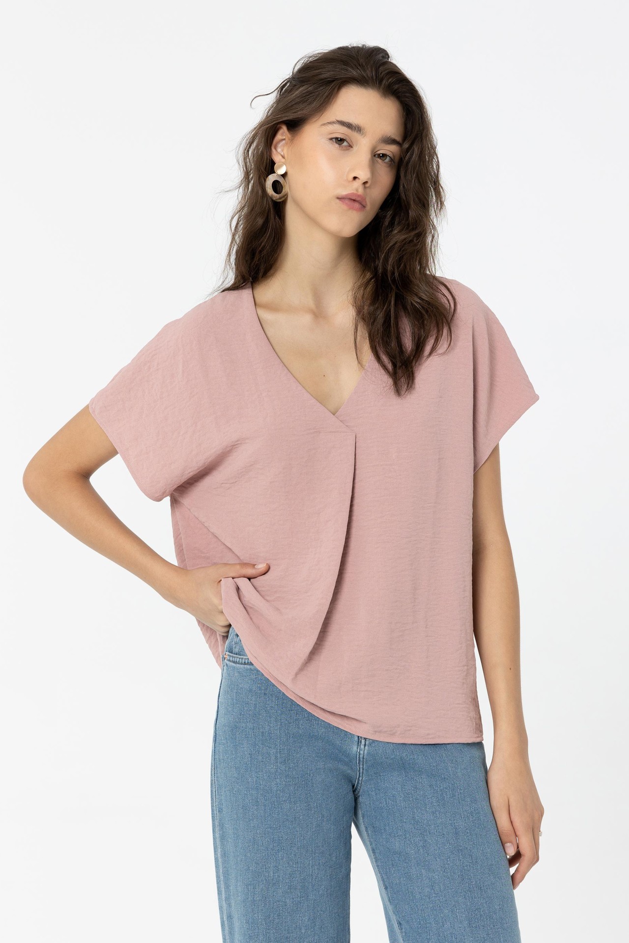 Blusa Drop Shoulder Texturizada