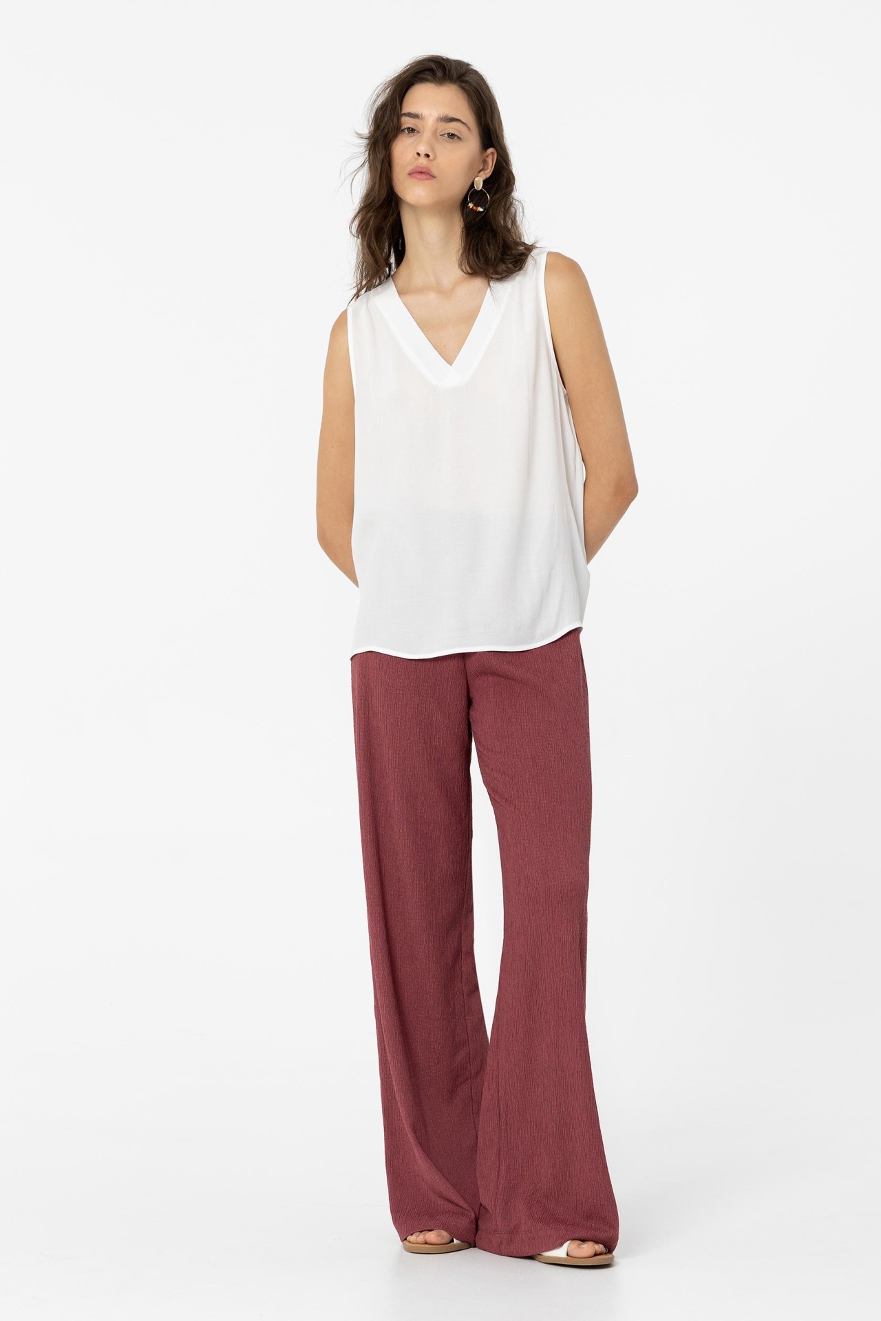 Pantaln Wide Leg Texturizado