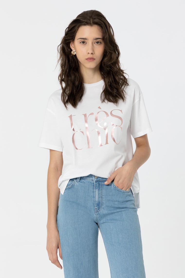 T-Shirt Regular Estampado Mensagem