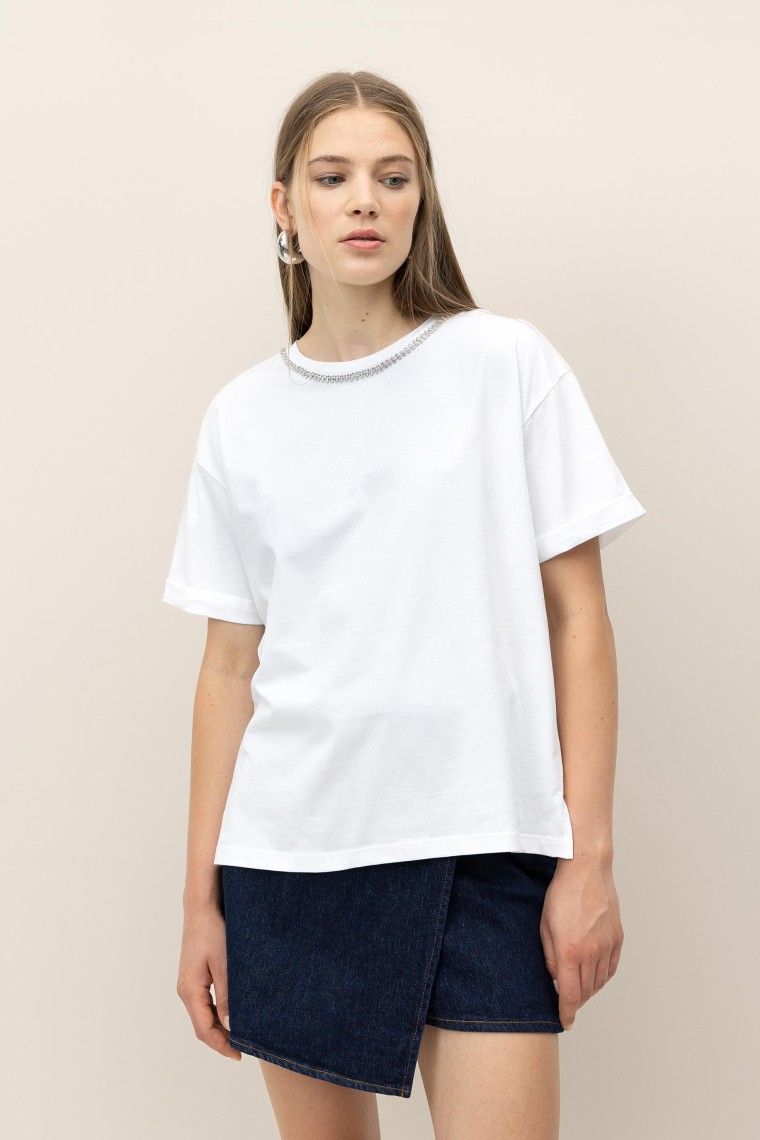 T-Shirt Relaxed Aplique de Jias