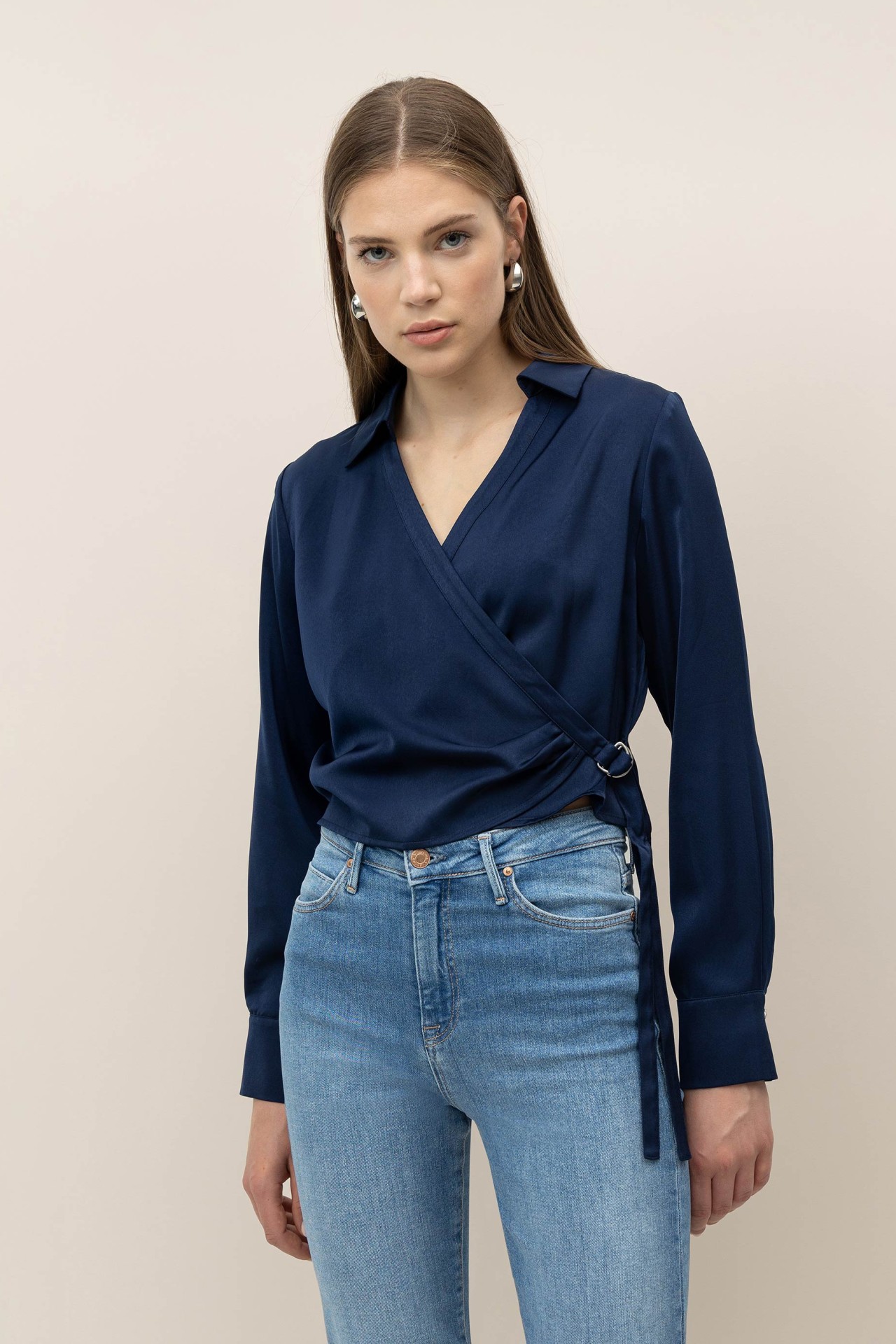 Camisa Cropped Cruzada Regular