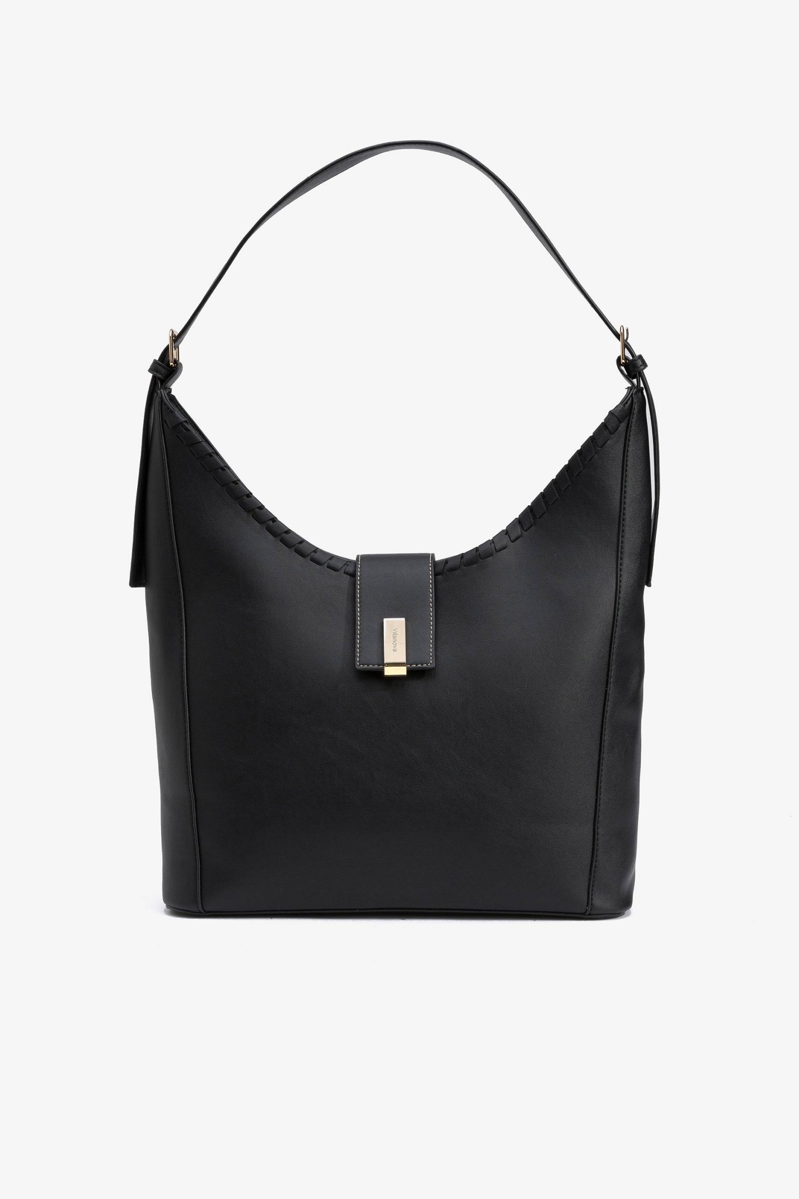 Bolso de Hombro Costura en Contraste