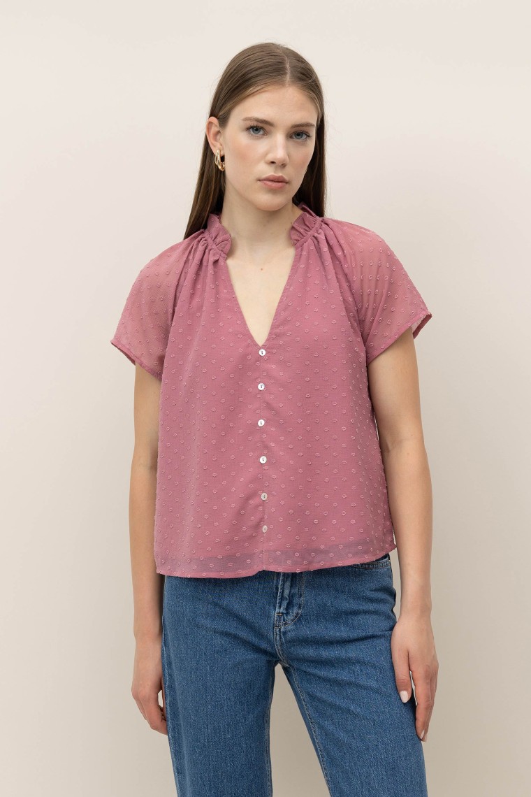 Blusa Texturizada con Botones Ncar