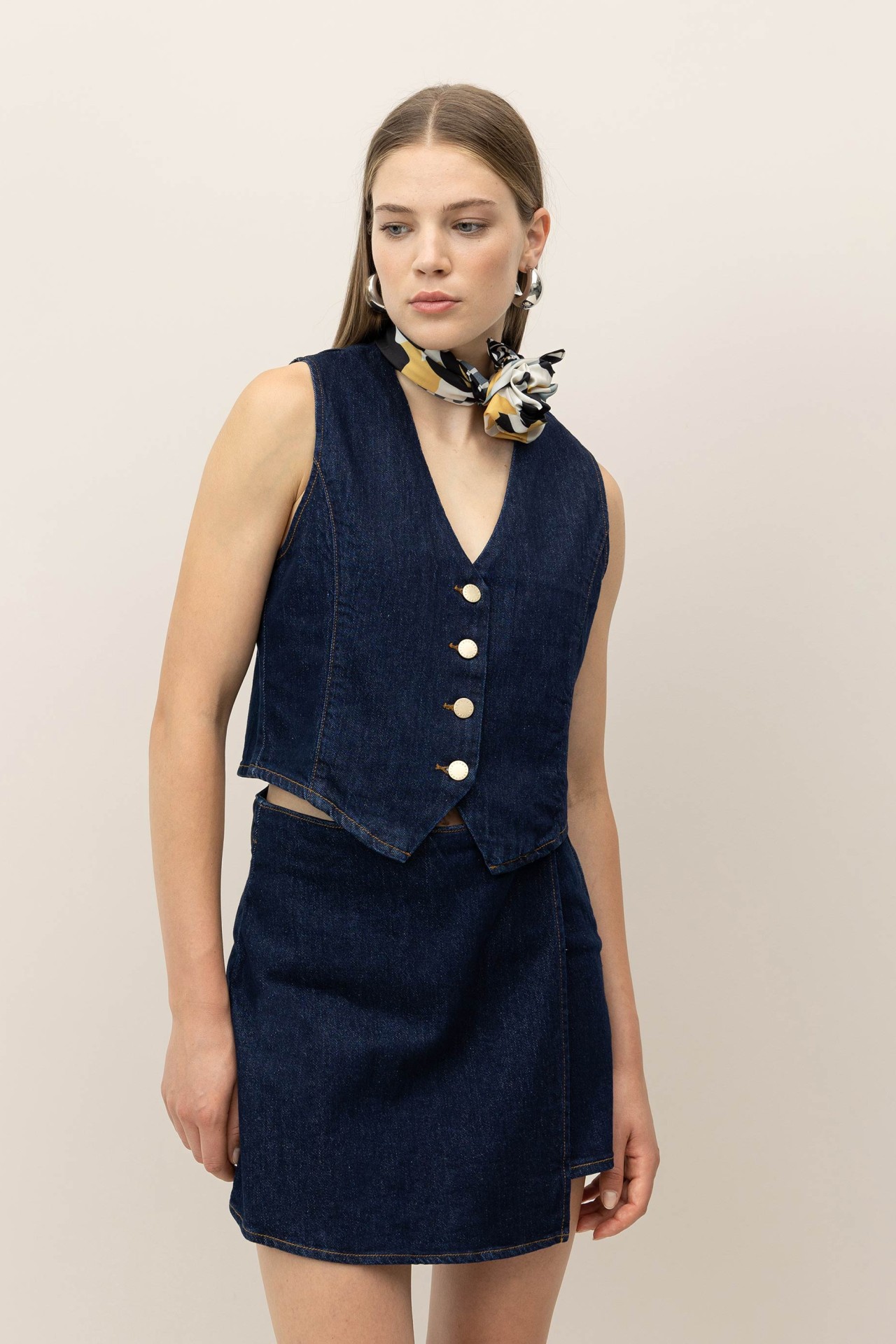 Top Chaleco en Denim