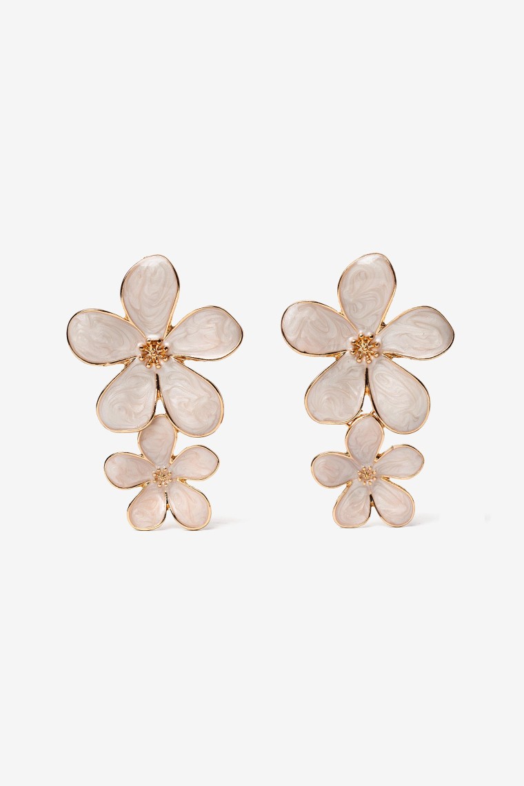 Pendientes con Colgantes Florales Esmaltados