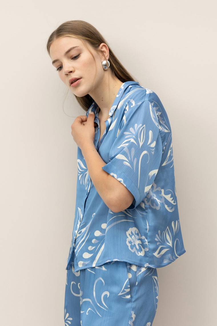 Blusa Relaxed Texturizada Floral