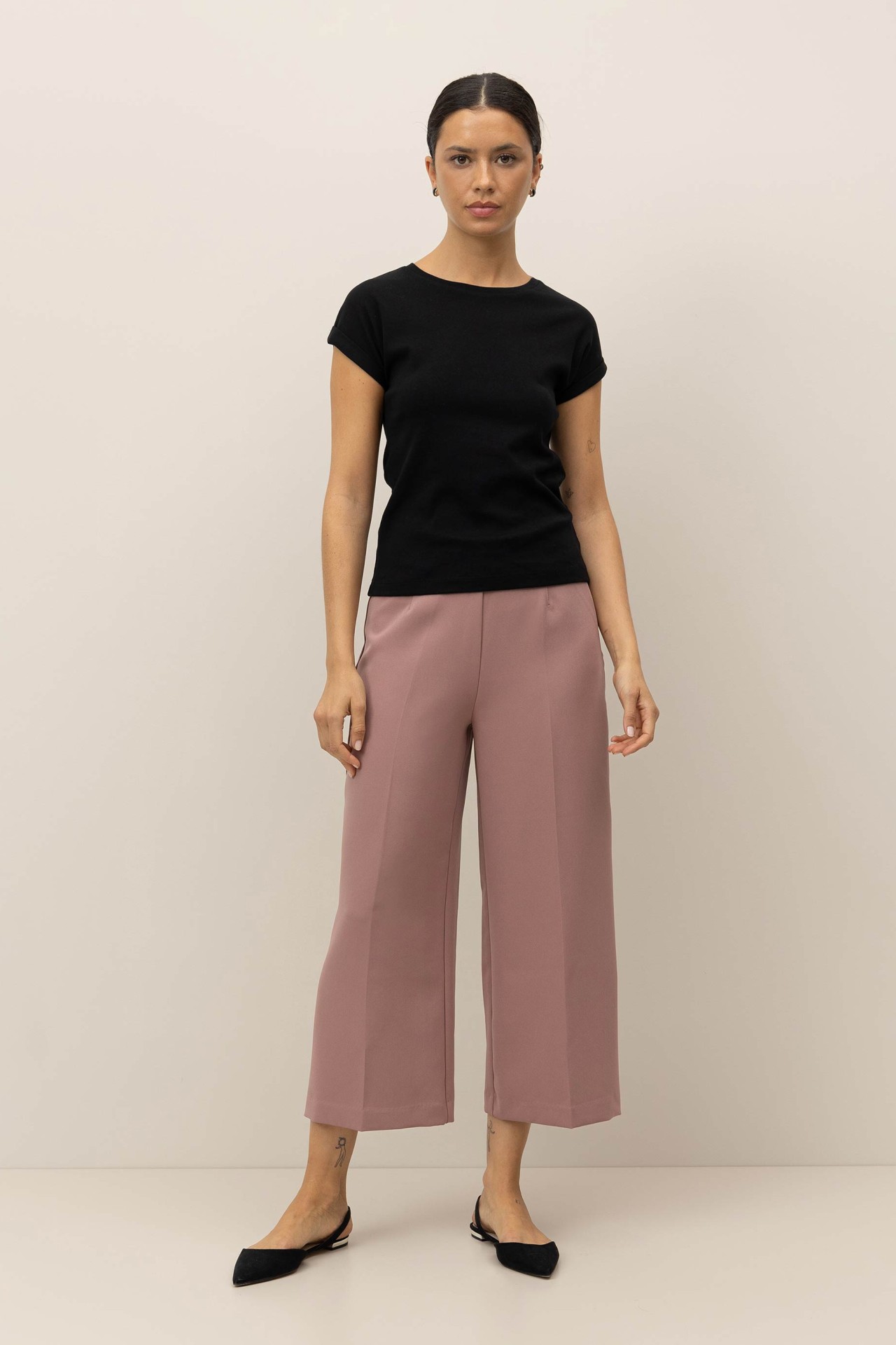 Pantaln Culotte con Pliegues