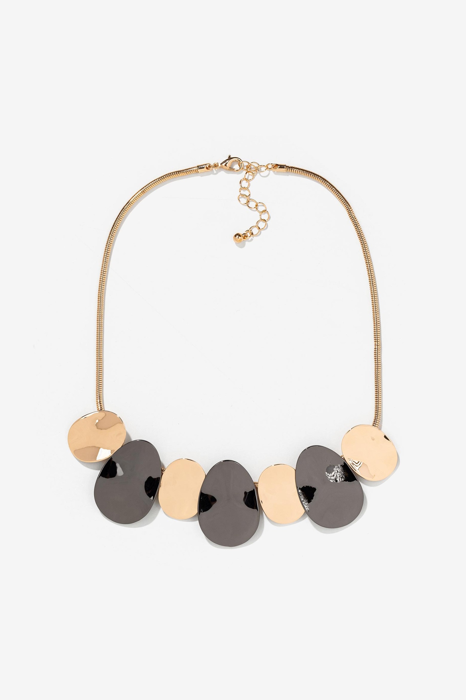 Collar Maxi Colgantes Espejados Bicolor