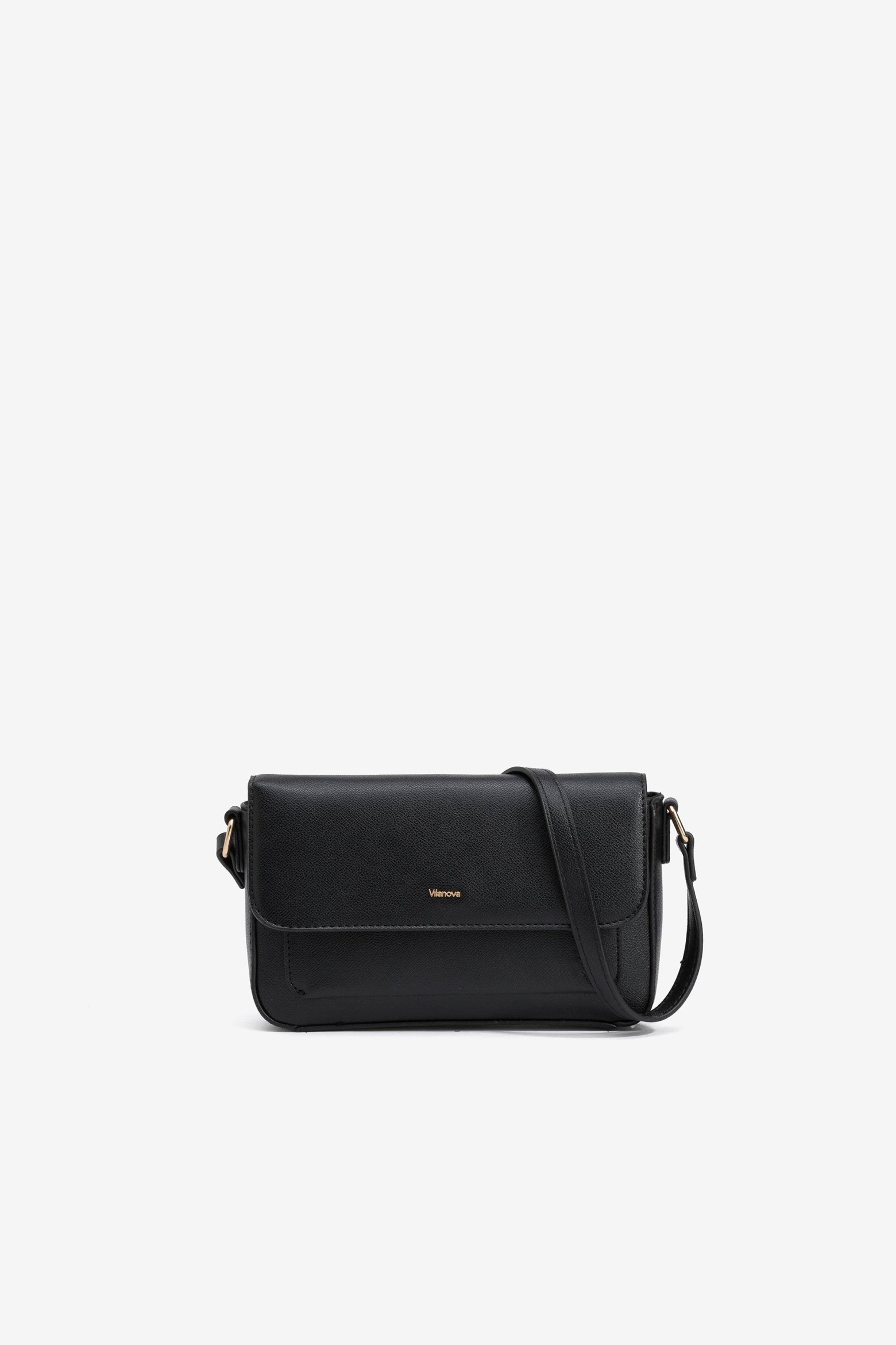 Bolso Efecto Piel Con Solapa