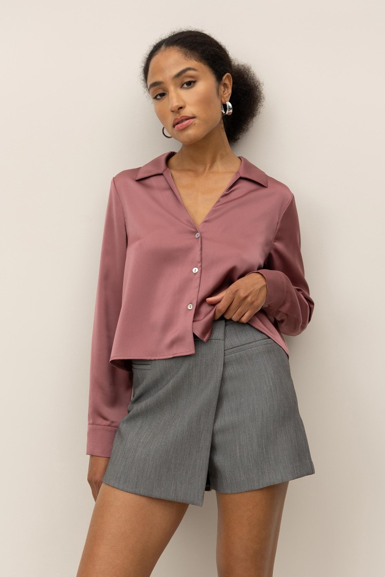 Camisa Cropped Acetinada