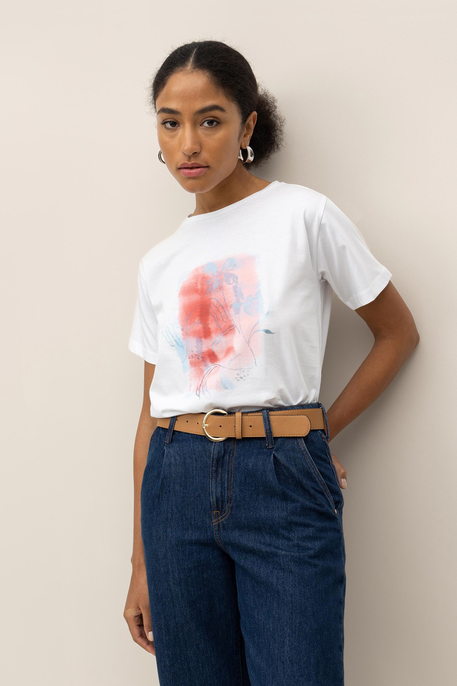 T-Shirt Regular Estampado Aguarela