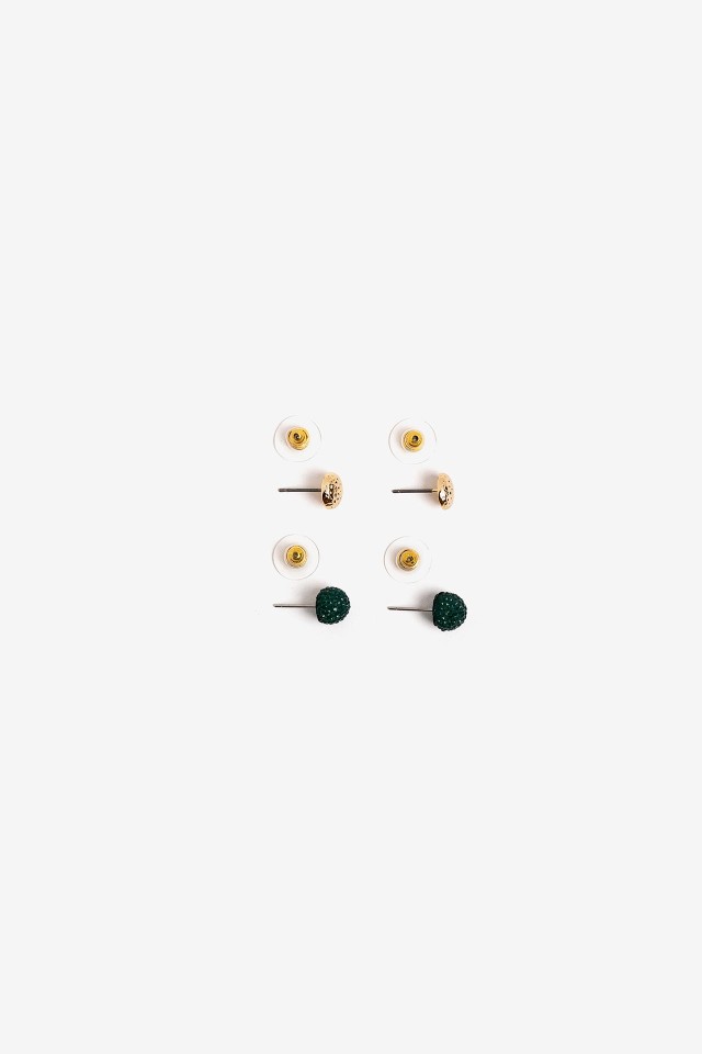 Pack of 2 Two-tone Circular Earrings