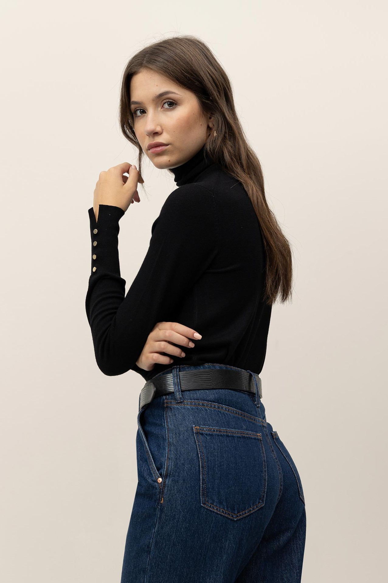 Camisola Slim de Gola Alta