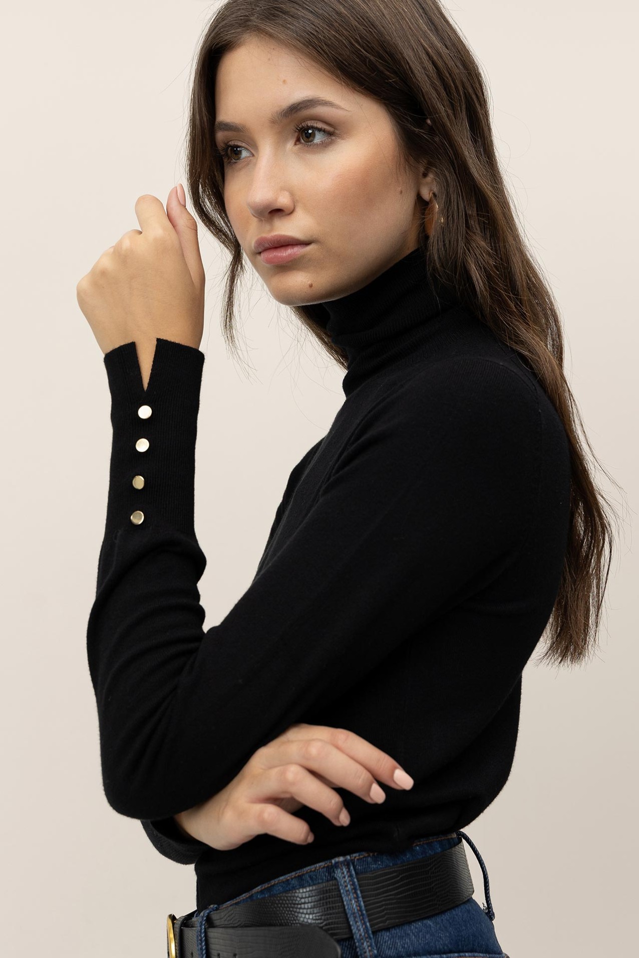 Camisola Slim de Gola Alta