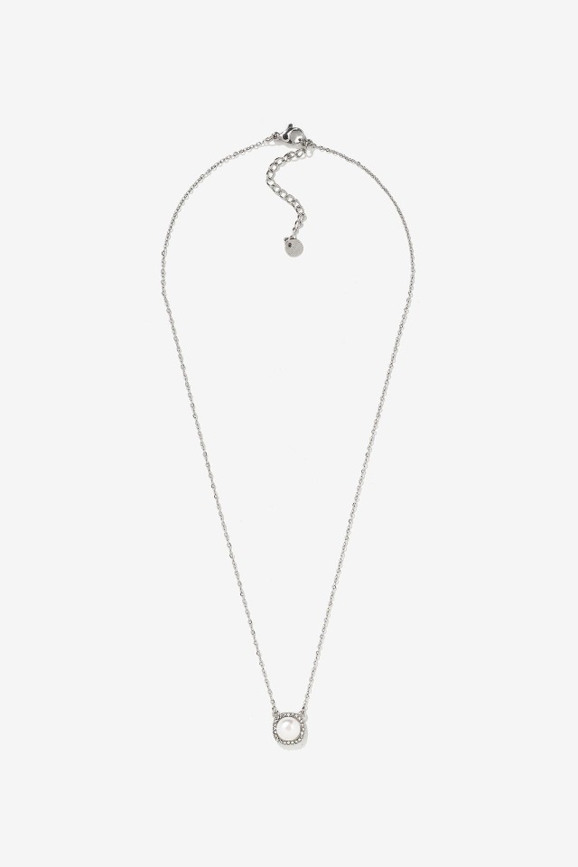 Collar de Acero con Perla