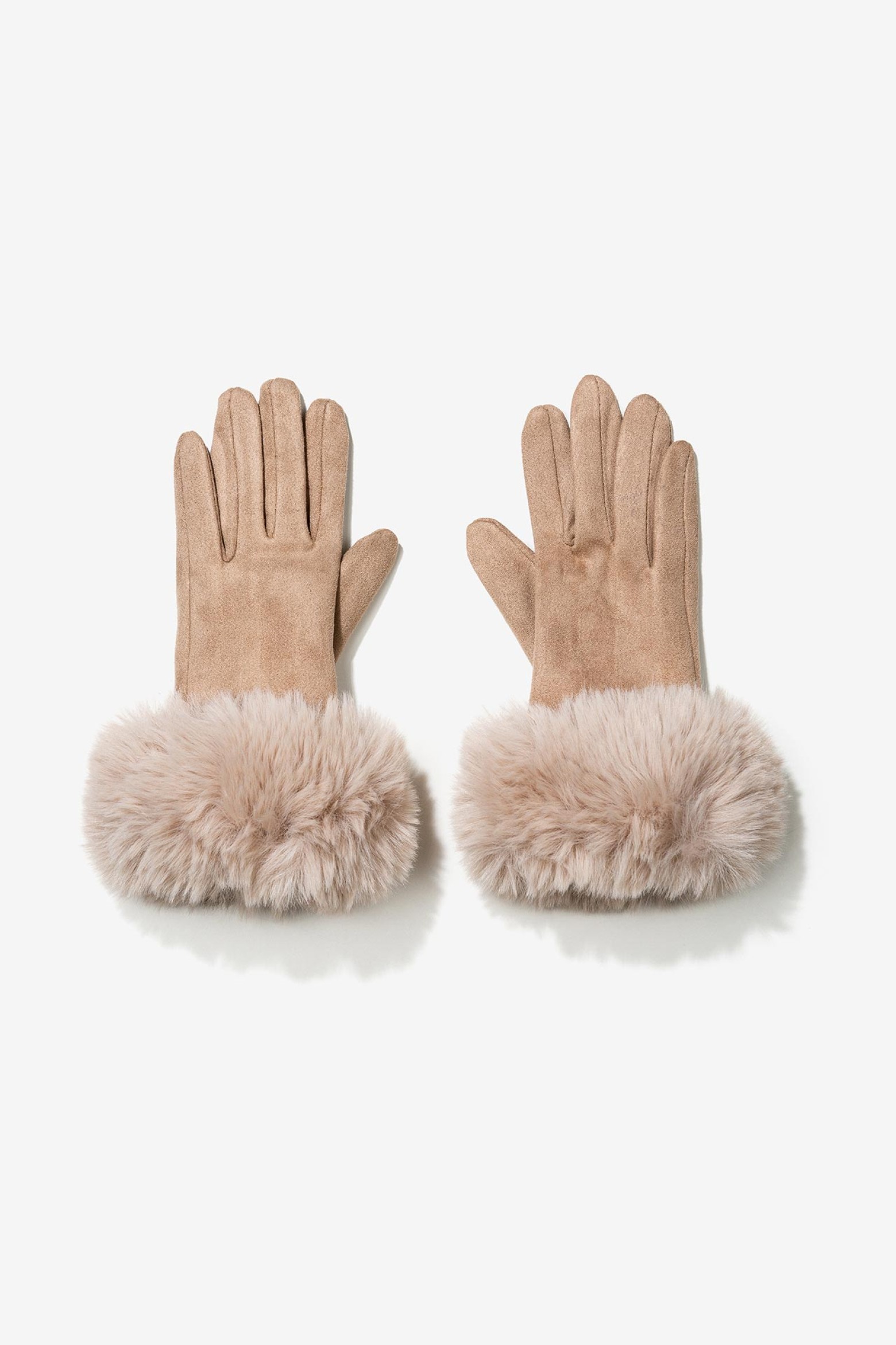 Suede-Effect Gloves with Plush