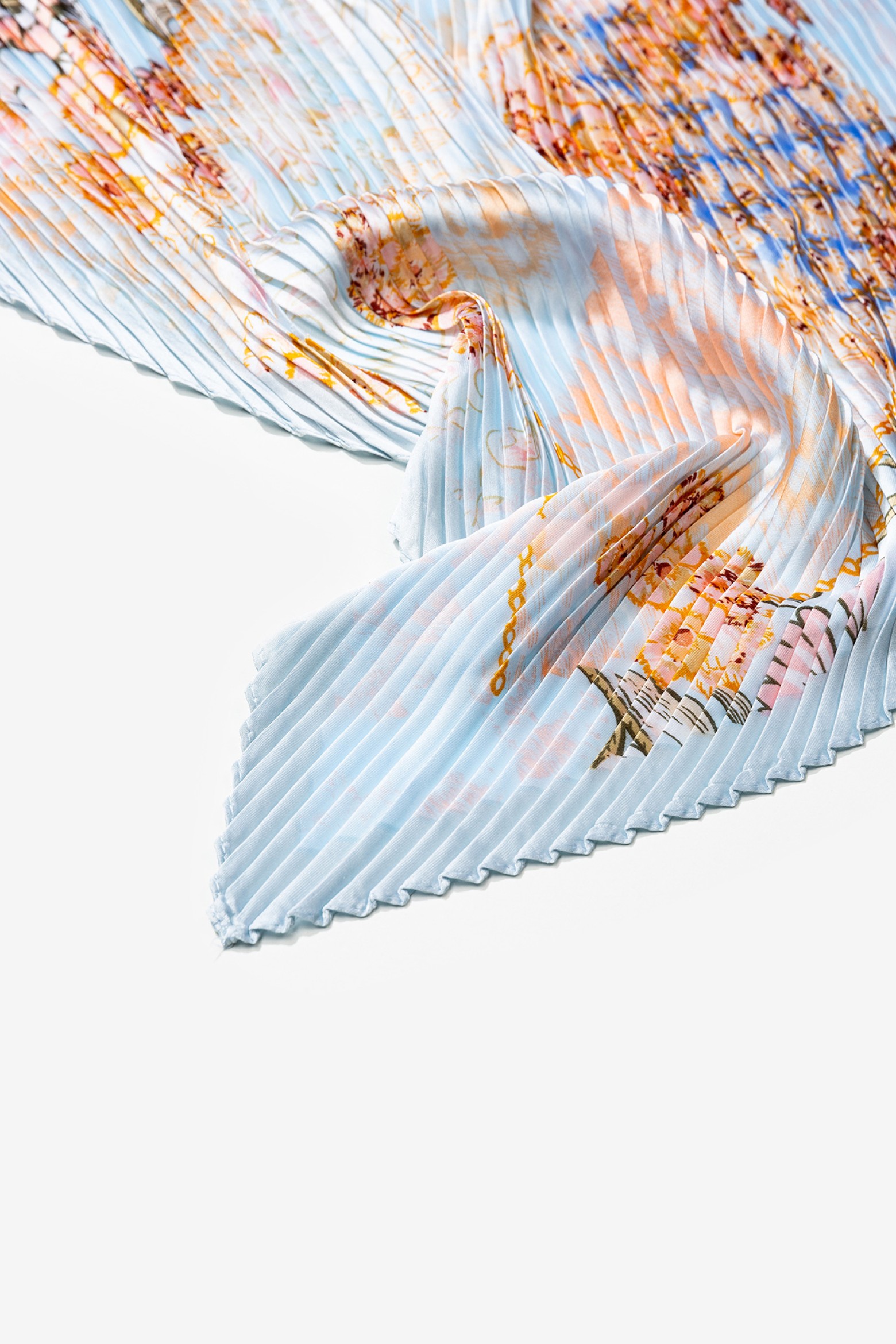 Satin Floral Pleated Bandana