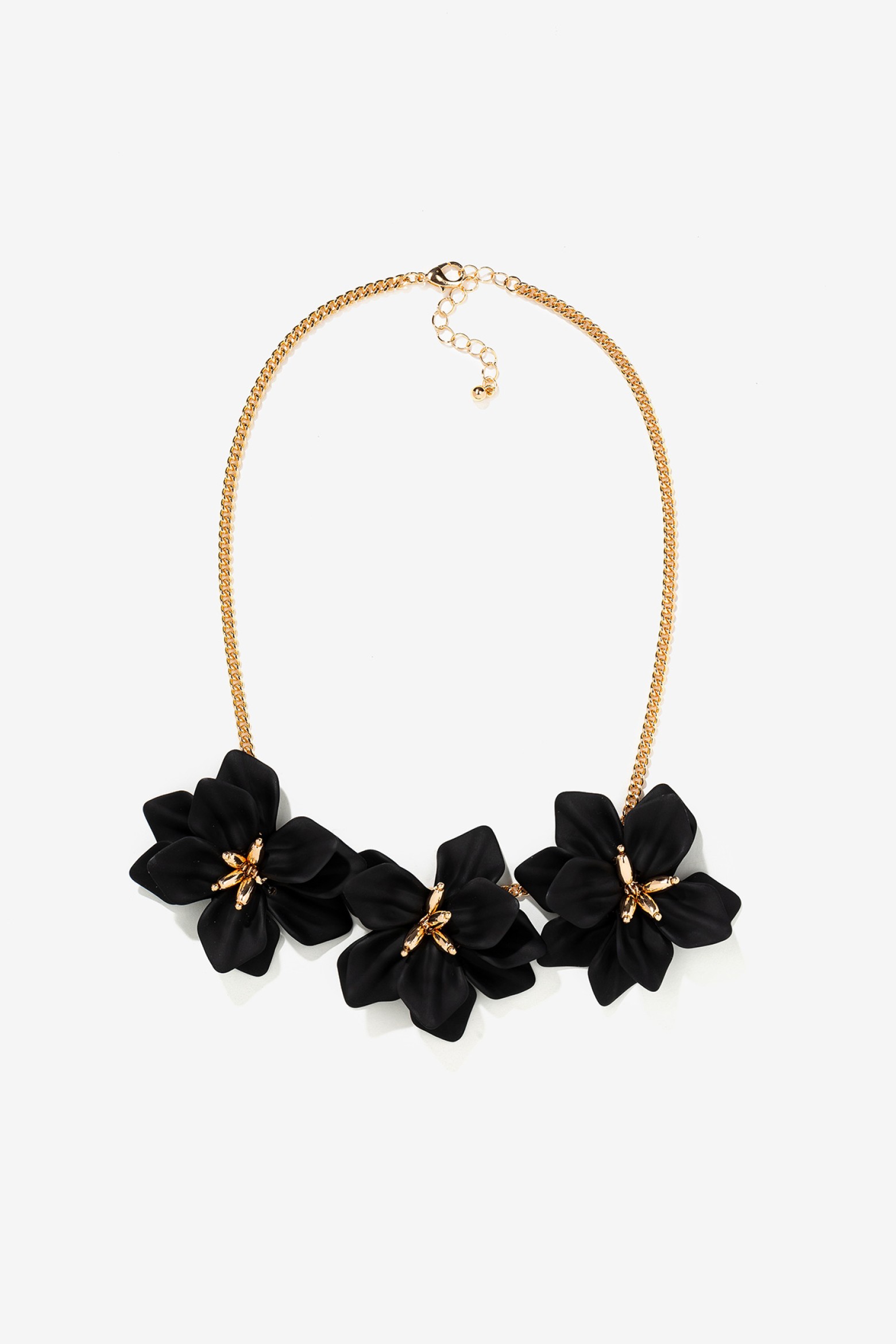 Maxi Necklace with Floral Pendants