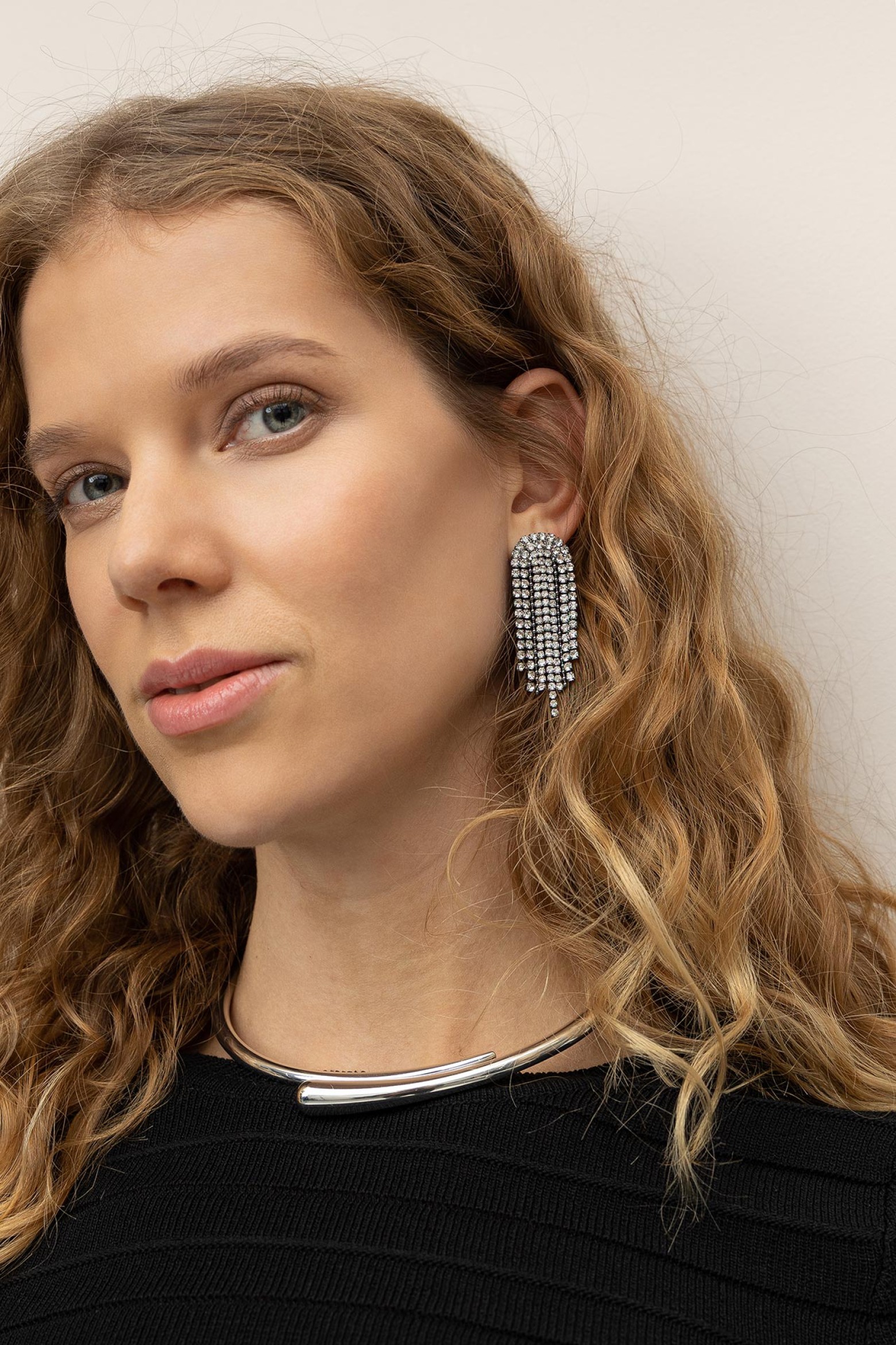 Pendientes con Flecos Brillantes
