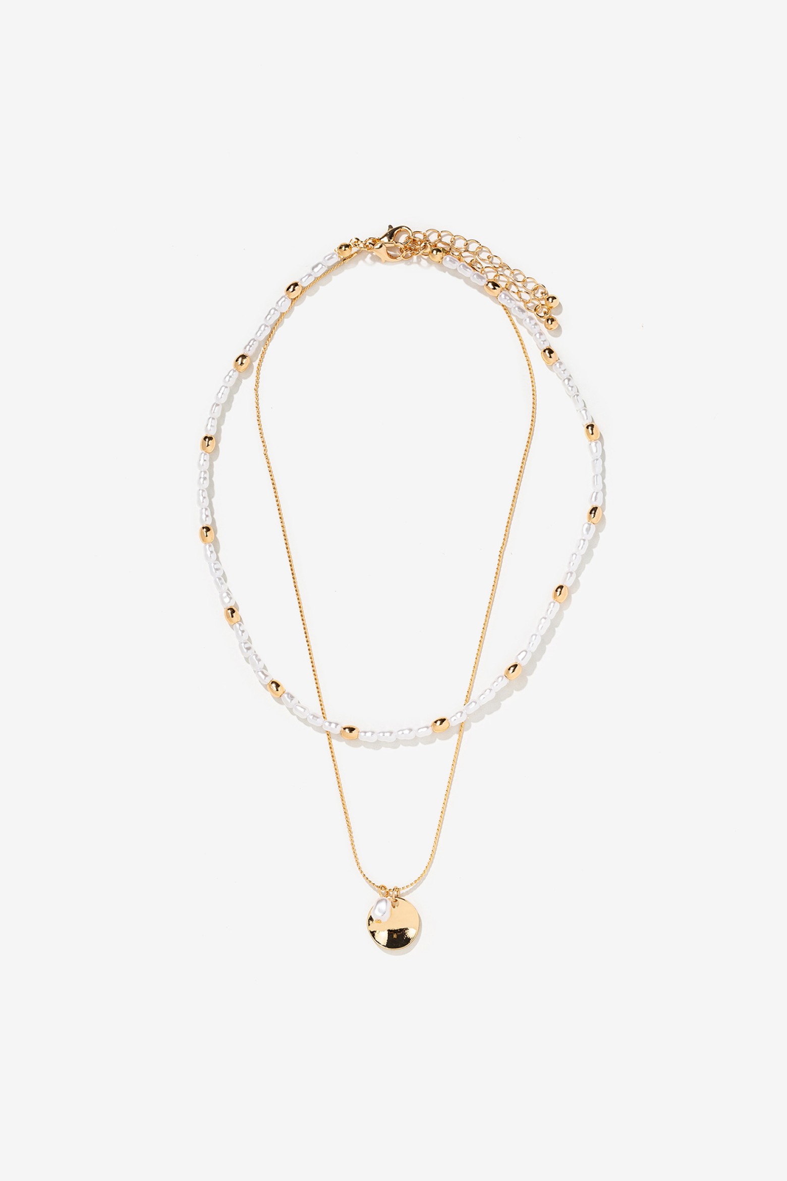 Pack of 2 Choker Necklaces with Pearl Effect