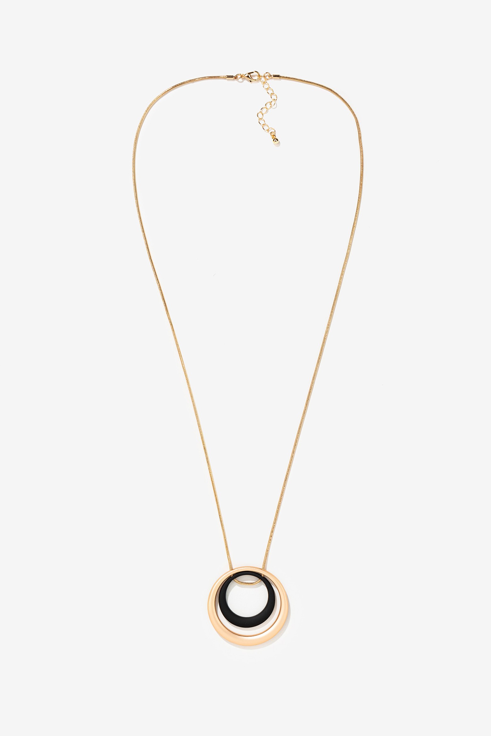 Colar Longo com Pendentes Bicolor