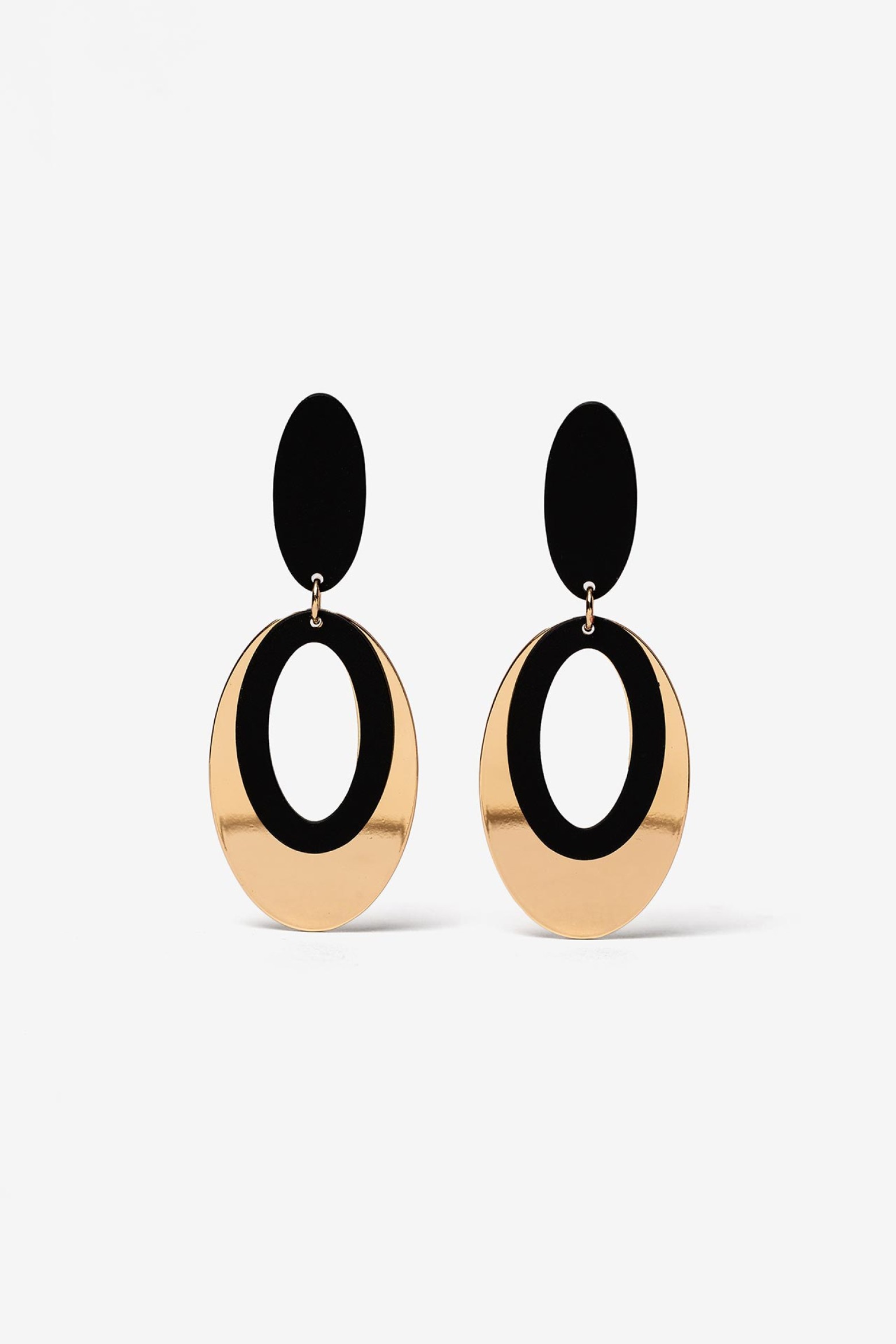 Matte Oval Pendant Earrings