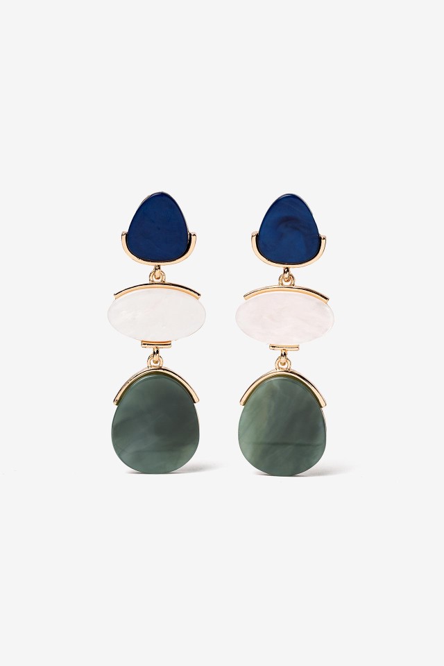 Pendientes con Colgantes Acrlicos Tricolor