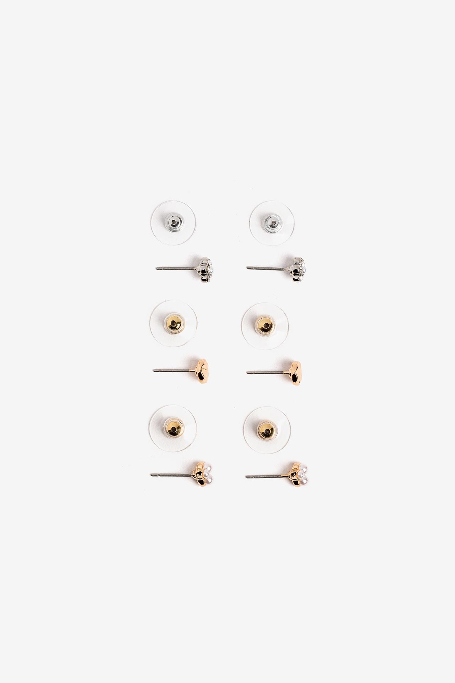 Pack de 3 Pendientes Bicolor con Aplicaciones