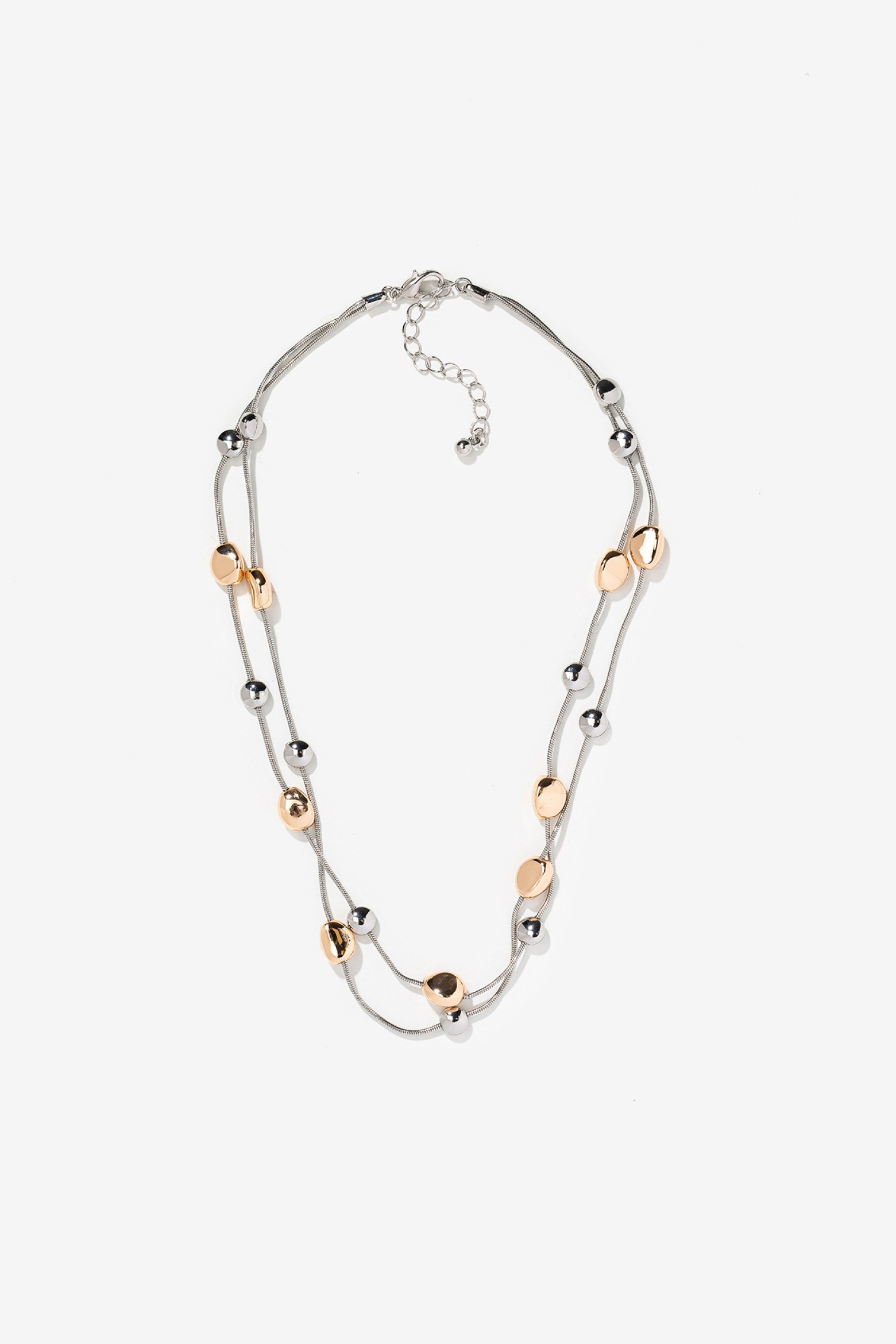 Collar Doble de Mostacillas Metlicas