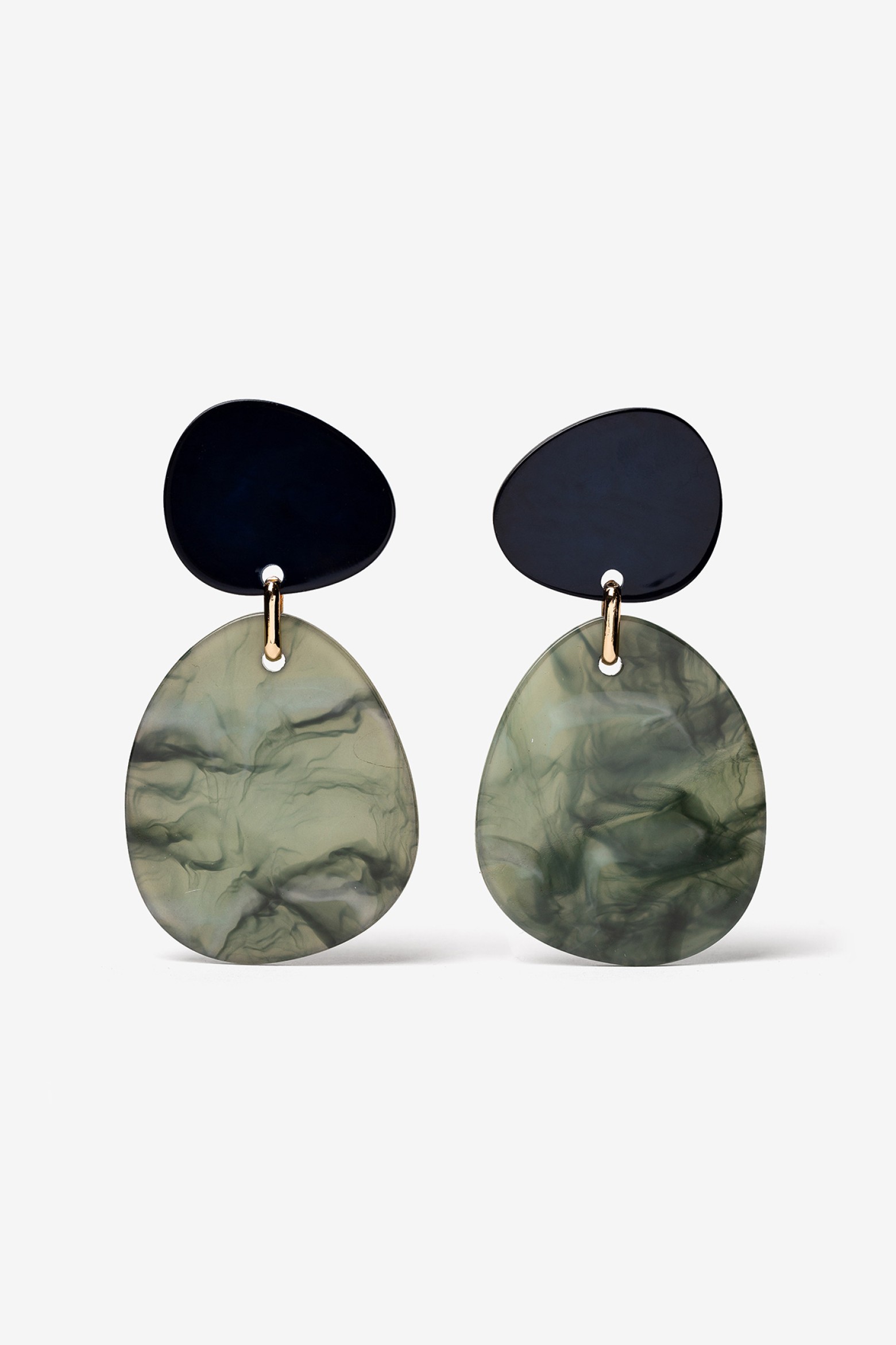 Bicolor Acrylic Pendant Earrings