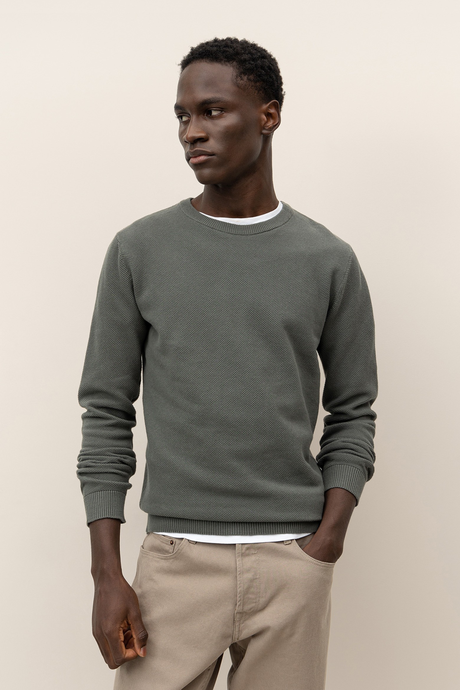 Fine Piquet Knit Sweater
