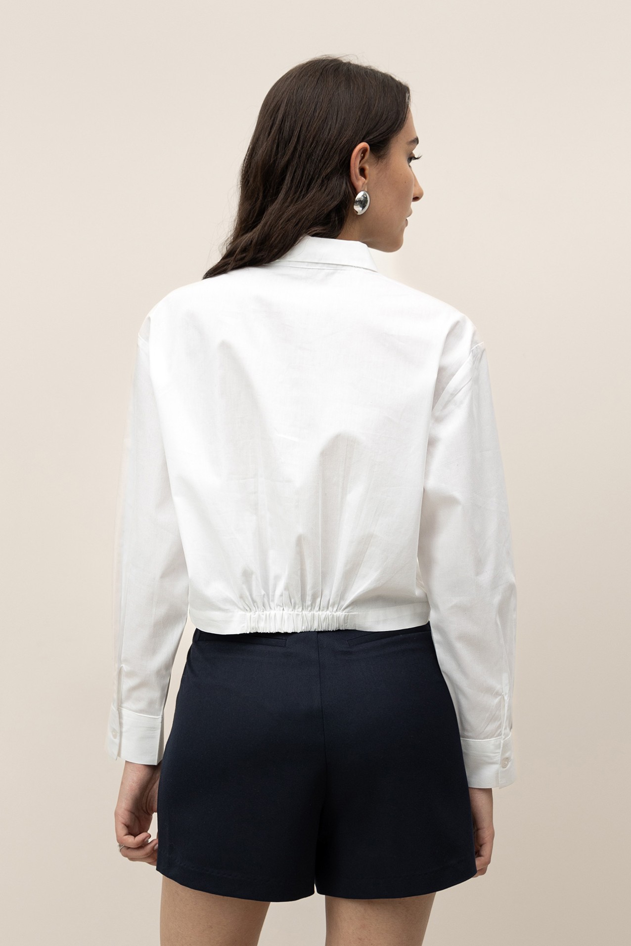 Camisa Cropped com Elstico Costas