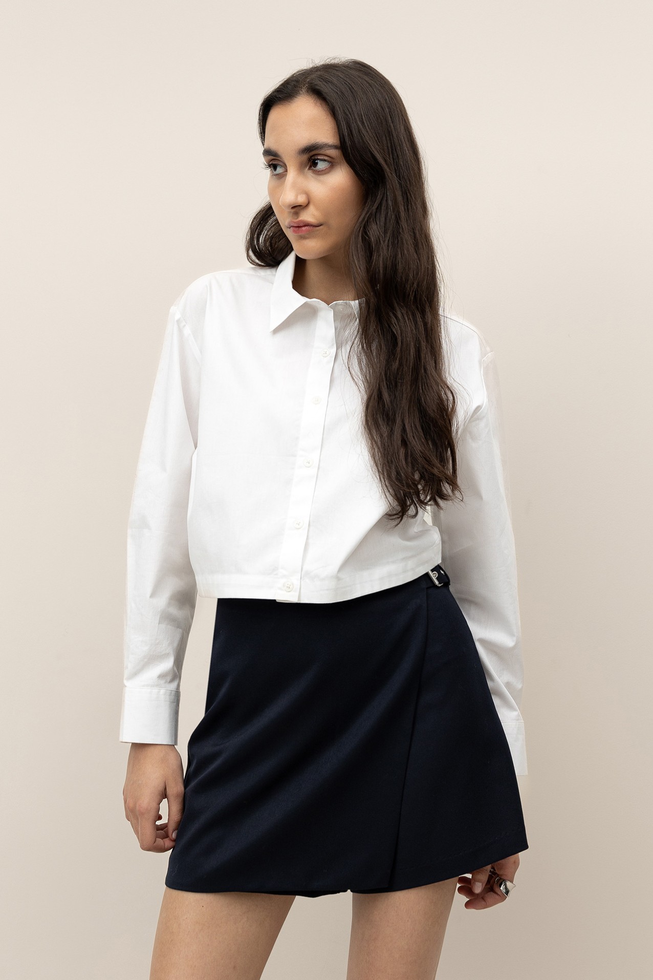 Camisa Cropped com Elstico Costas