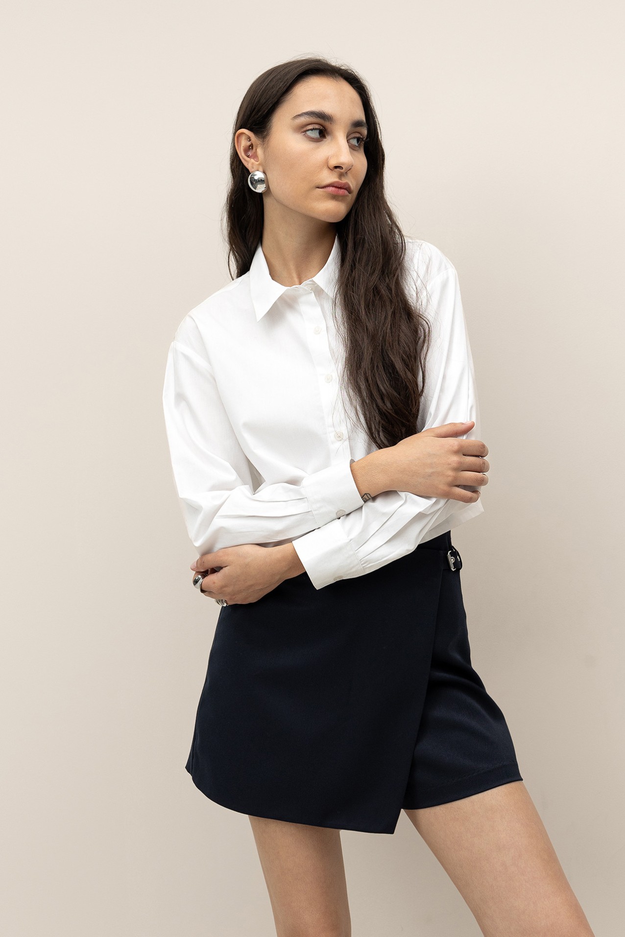 Camisa Cropped com Elstico Costas